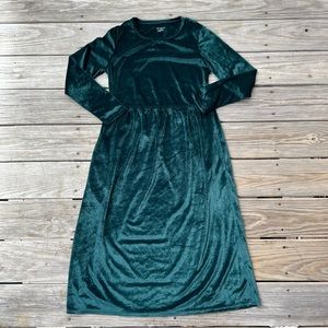 Green velvet dress